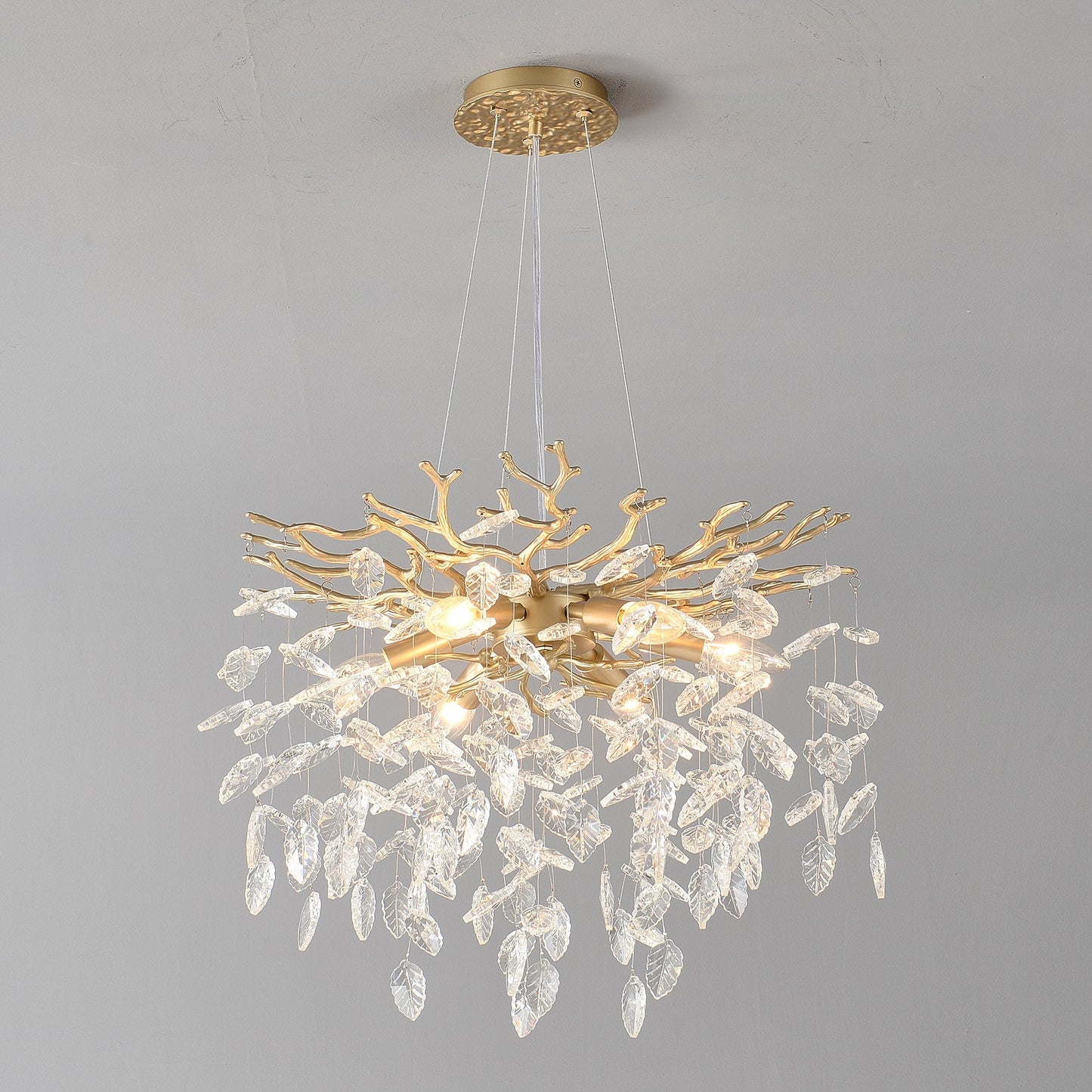 6-Light Chandelier Crystal Ceiling Lamp - Gold Finish
