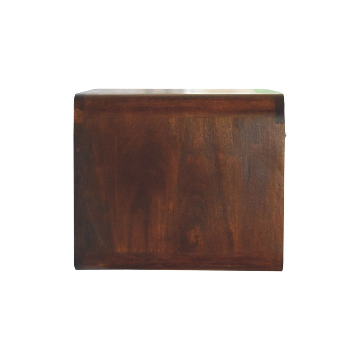 Solid Wood Large Curve Floating Bedside, 1-Drawer, 1 Open Slot, Chestnut