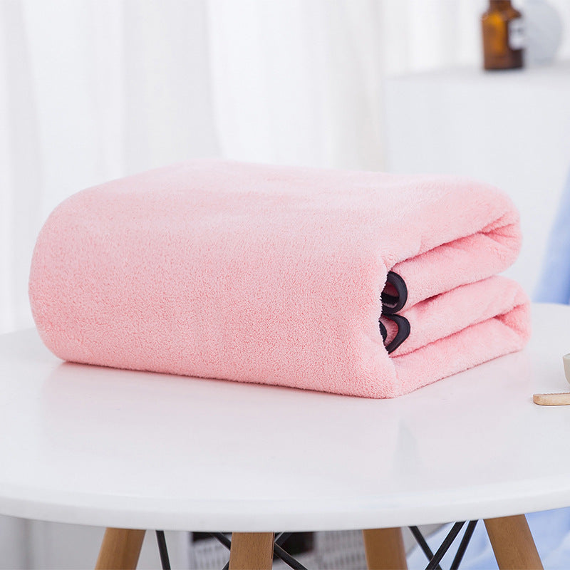 Coral Fleece Soft Bath Towel - Absorbent and Cozy Adult Household Essential