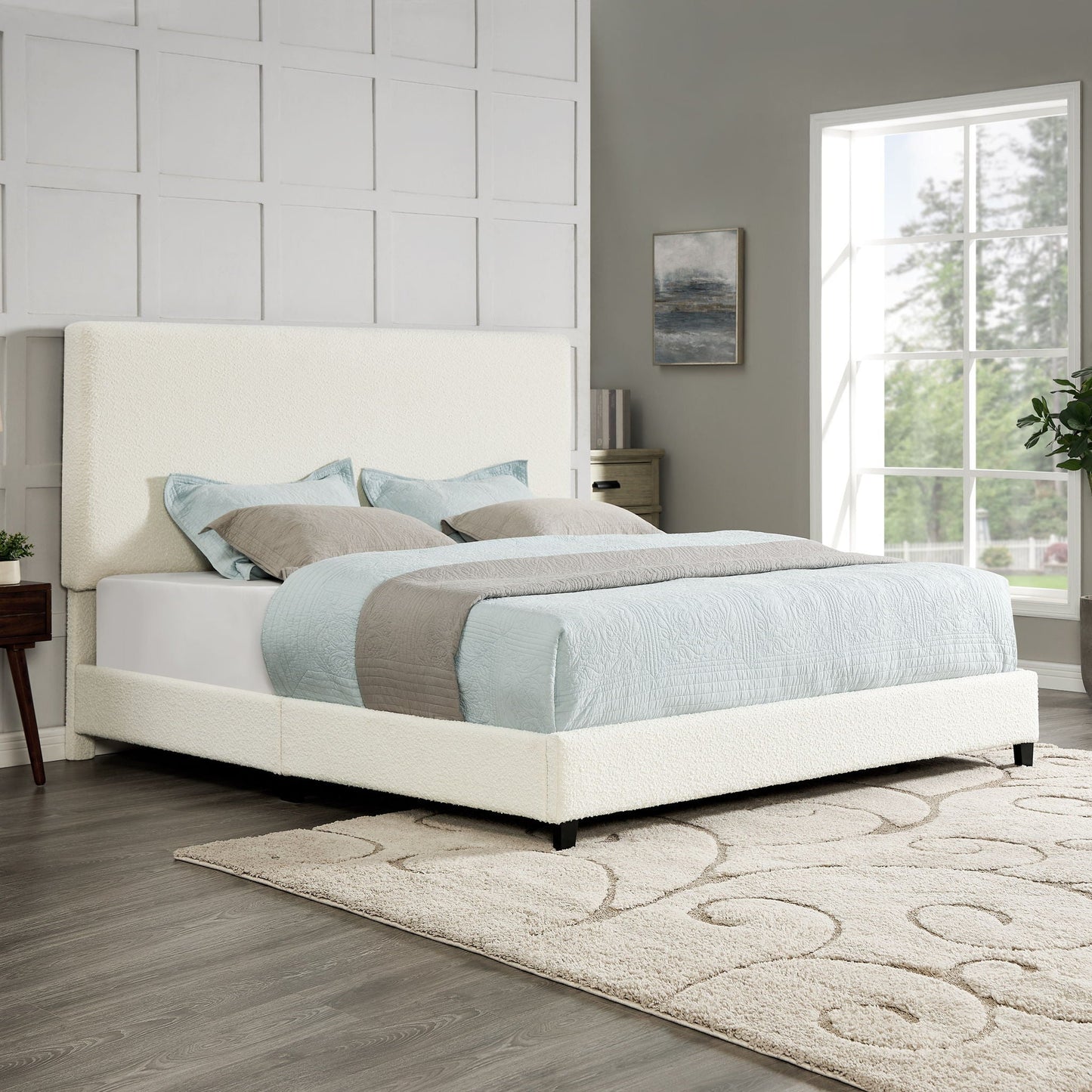 Platform Bed & Upholstered Headboard