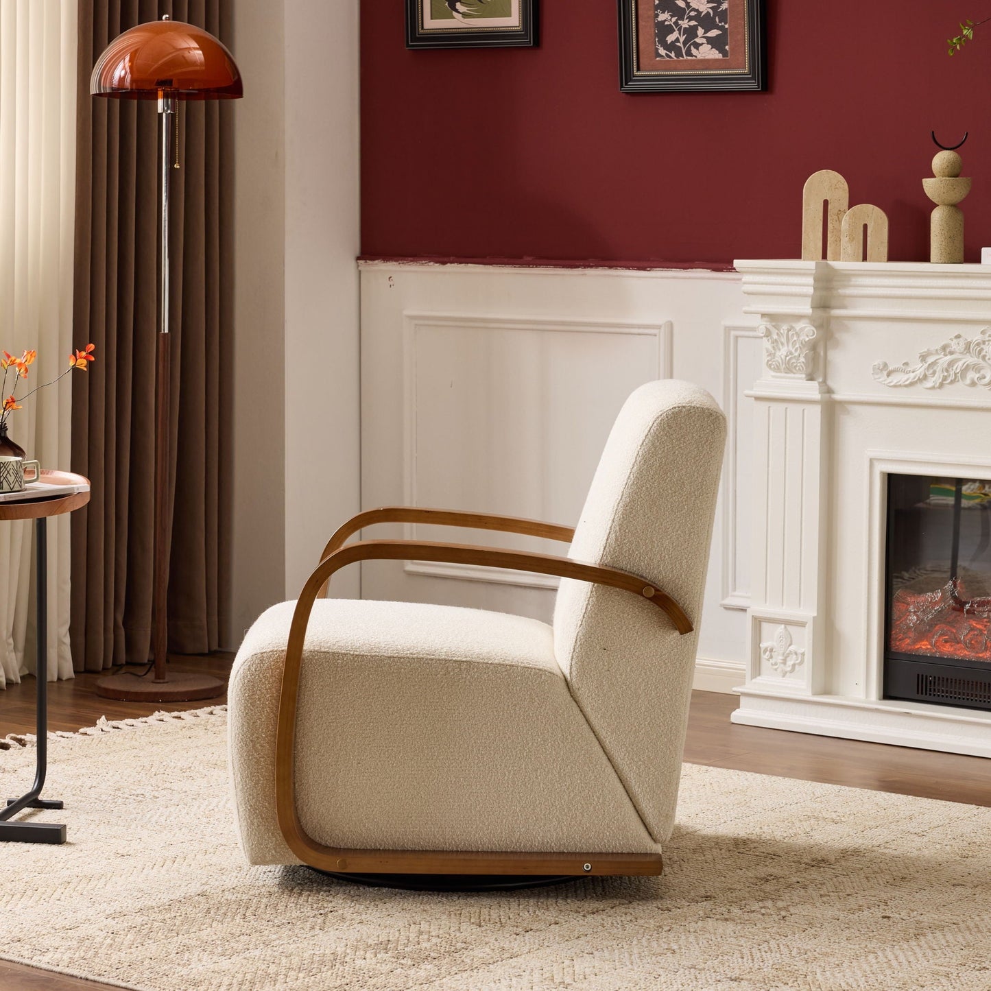 Swivel Accent Rotatable Ergonomic Single Chair For Living Room