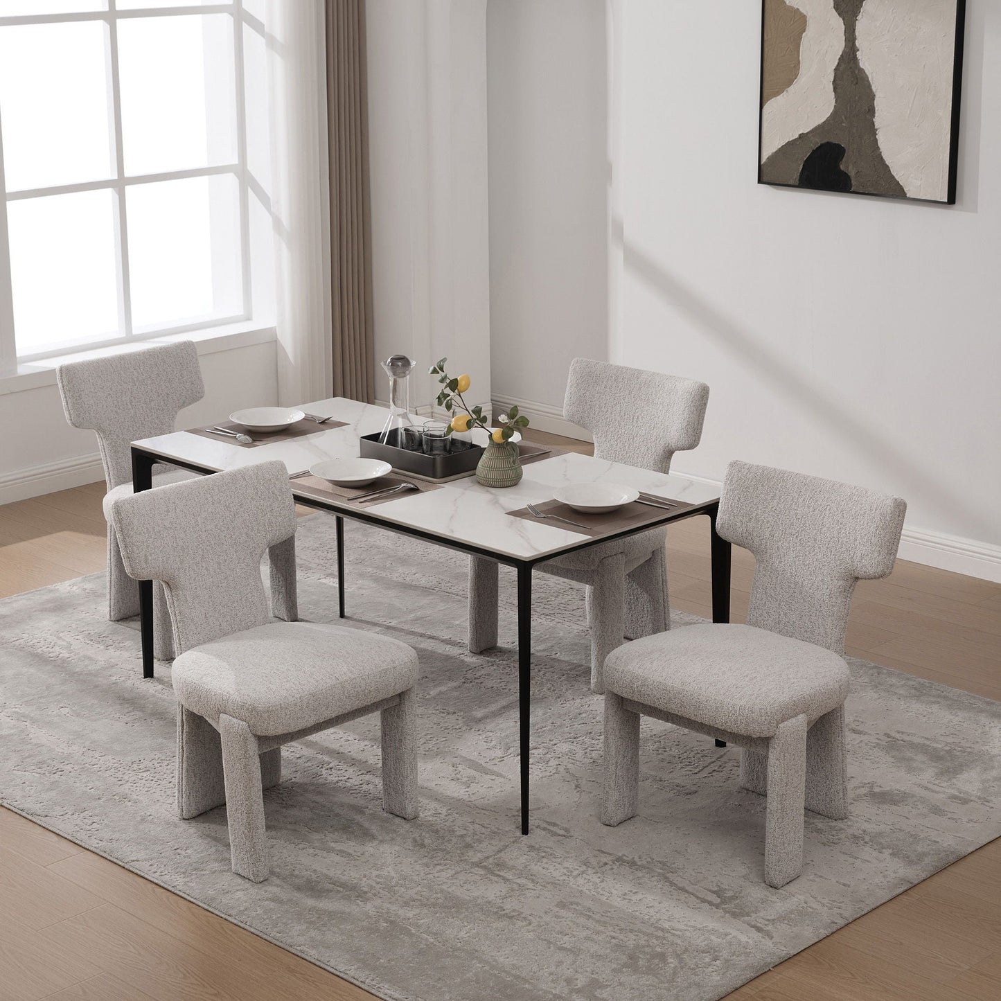 Armless Curved Back Accent Chairs