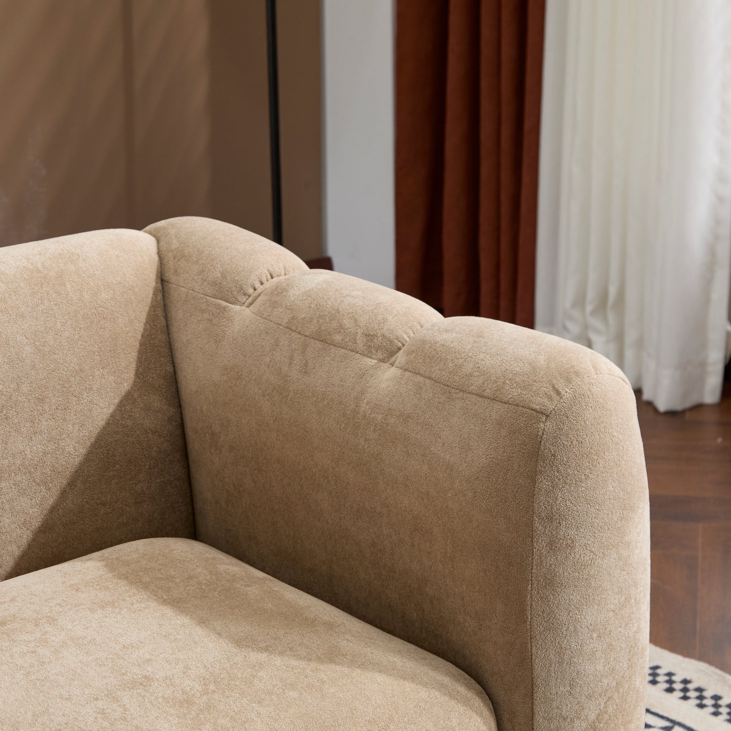 Tonson 83" 3-Seater Velvet Sofa, Wave Design