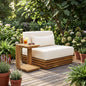 Oversized Outdoor 2-Piece Chat Set with Club Chair and Side Table