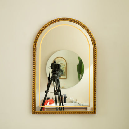 20'' Avri Mirror in Golden Beaded Retro Style