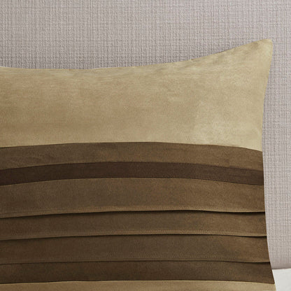 7 PC Faux Suede Comforter Set Natural King