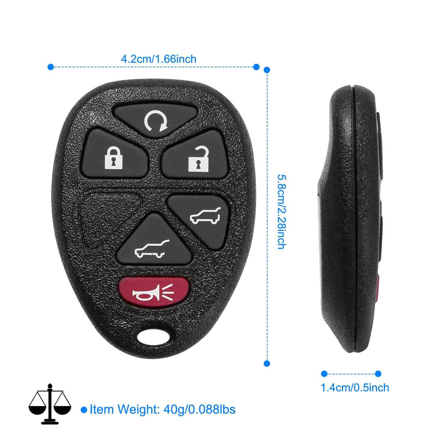 CA_ChevyKeylessRemote(2Pcs)_GPCT15052 Keyless Entry Car Key Remote Key Fob Case Button Pad Replacement for TAHOE Chevy 2007-2014 OUC60270 OUC60221