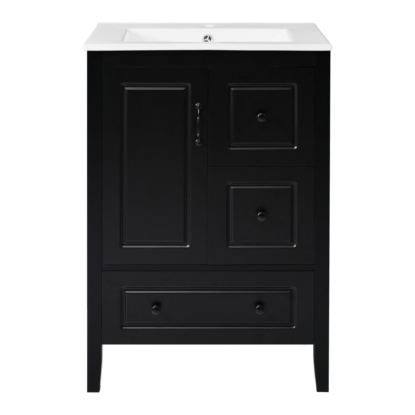 Retro Bathroom Vanity With Sink, Soft Closing Cabinet & Drawers