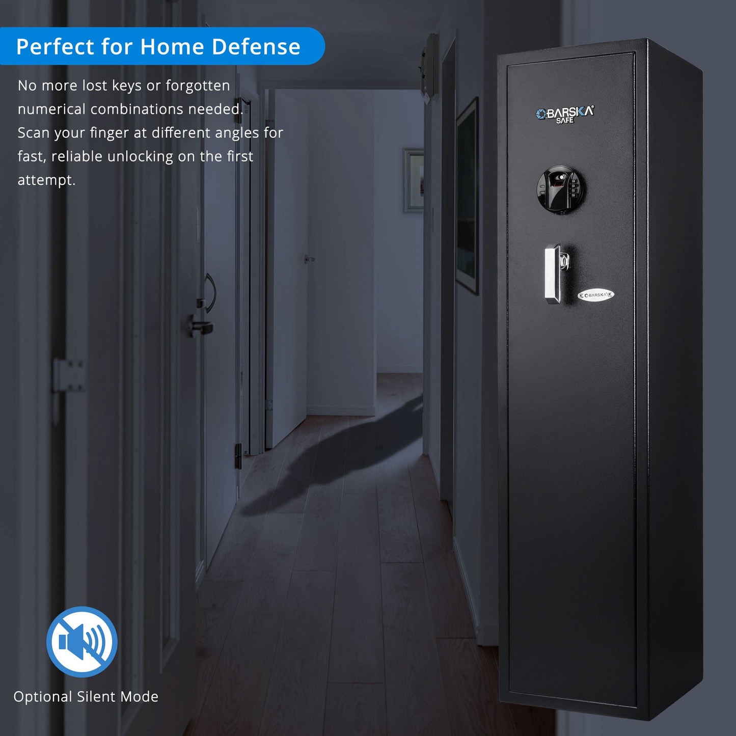 4.33 Cu Ft Biometric Keypad Rifle Safe - Black