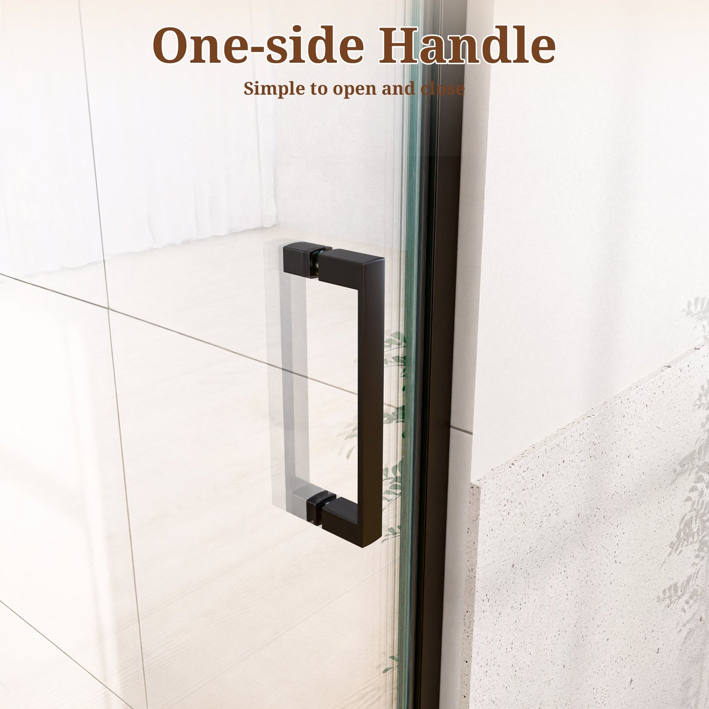24" W x 72" H Semi-Frameless Circular Pivot Shower Door in Matte Black