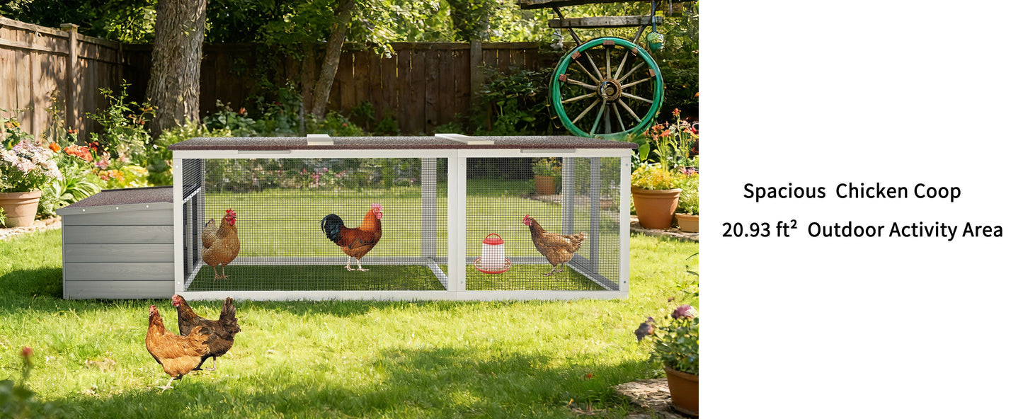 Large Chicken Coop with 20.93 Sq Ft Run