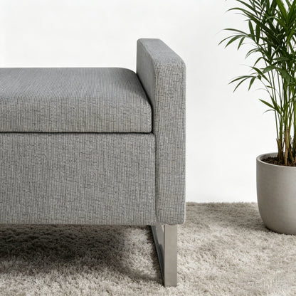 Upholstered Ottoman Bench With Storage - Dark Gray