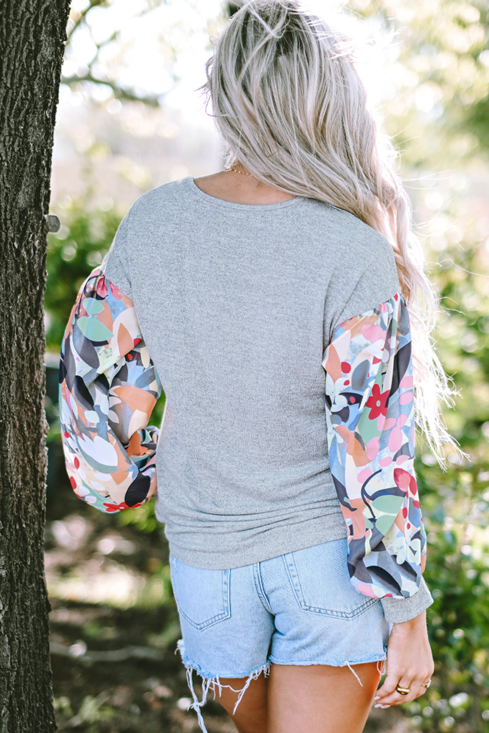 Eleanor Lantern Sleeve Patchwork Top