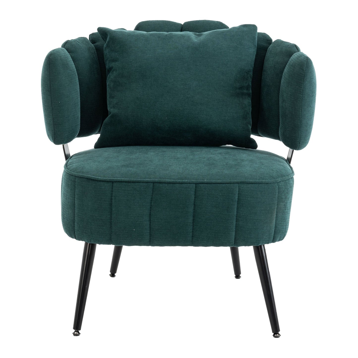 Decorative Chenille Armchair with Spring Seat Cushion