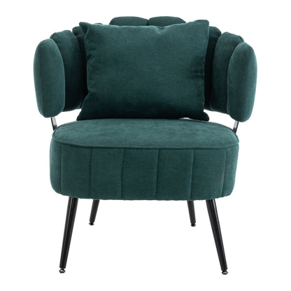 Decorative Chenille Armchair with Spring Seat Cushion