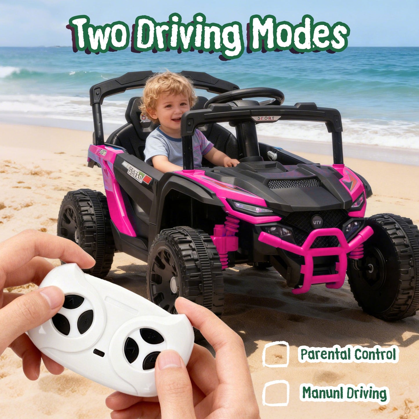 24V Kids Ride-On UTV with Remote Control and Music