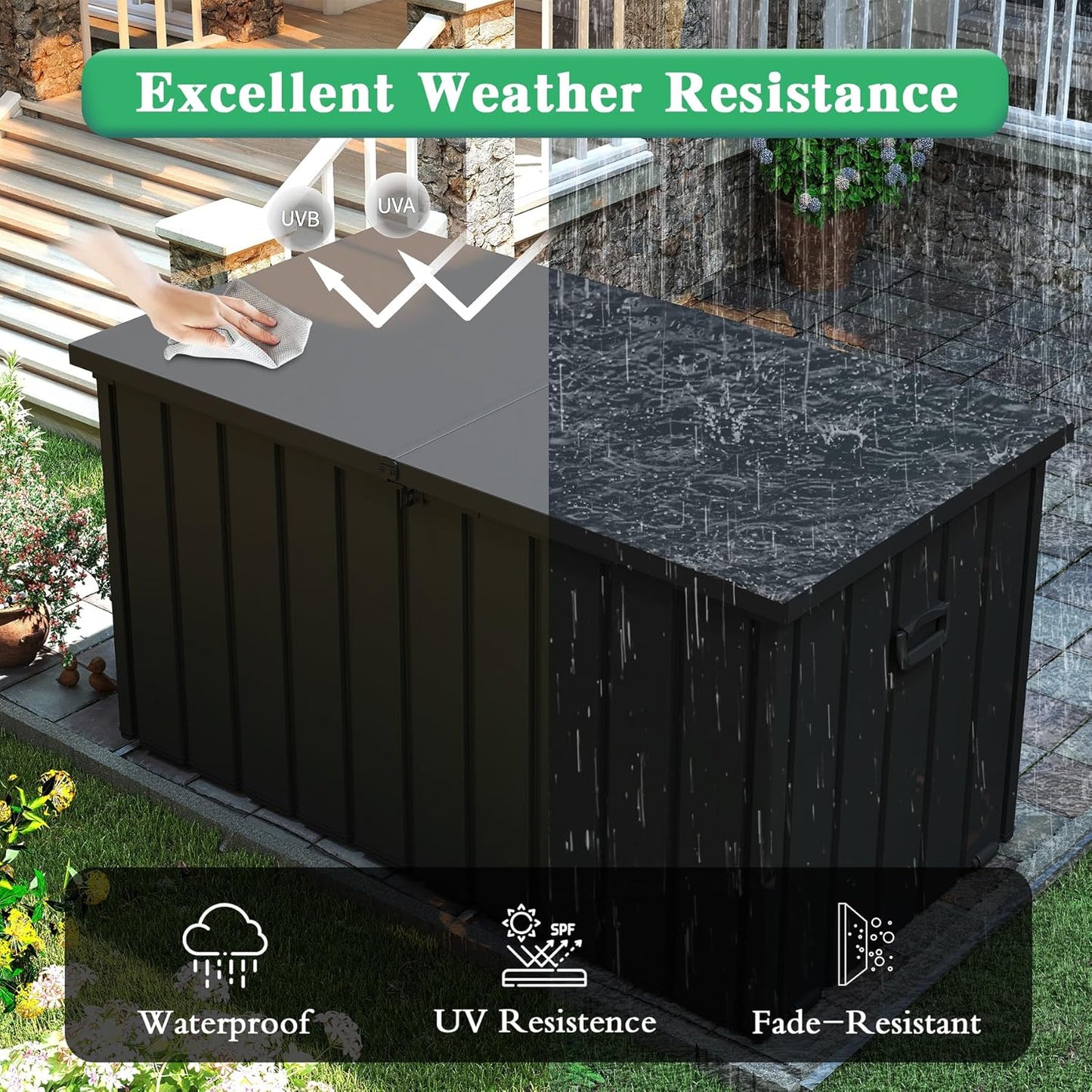 200 Gallon Metal Deck Box with Lockable Lid