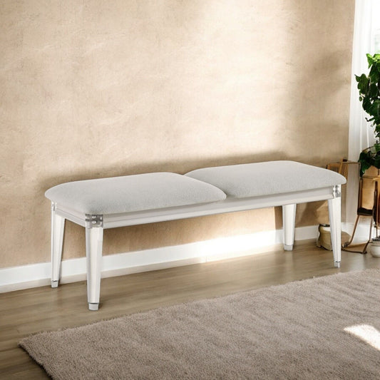 Laveda Boucle Bench - Light Gray / White