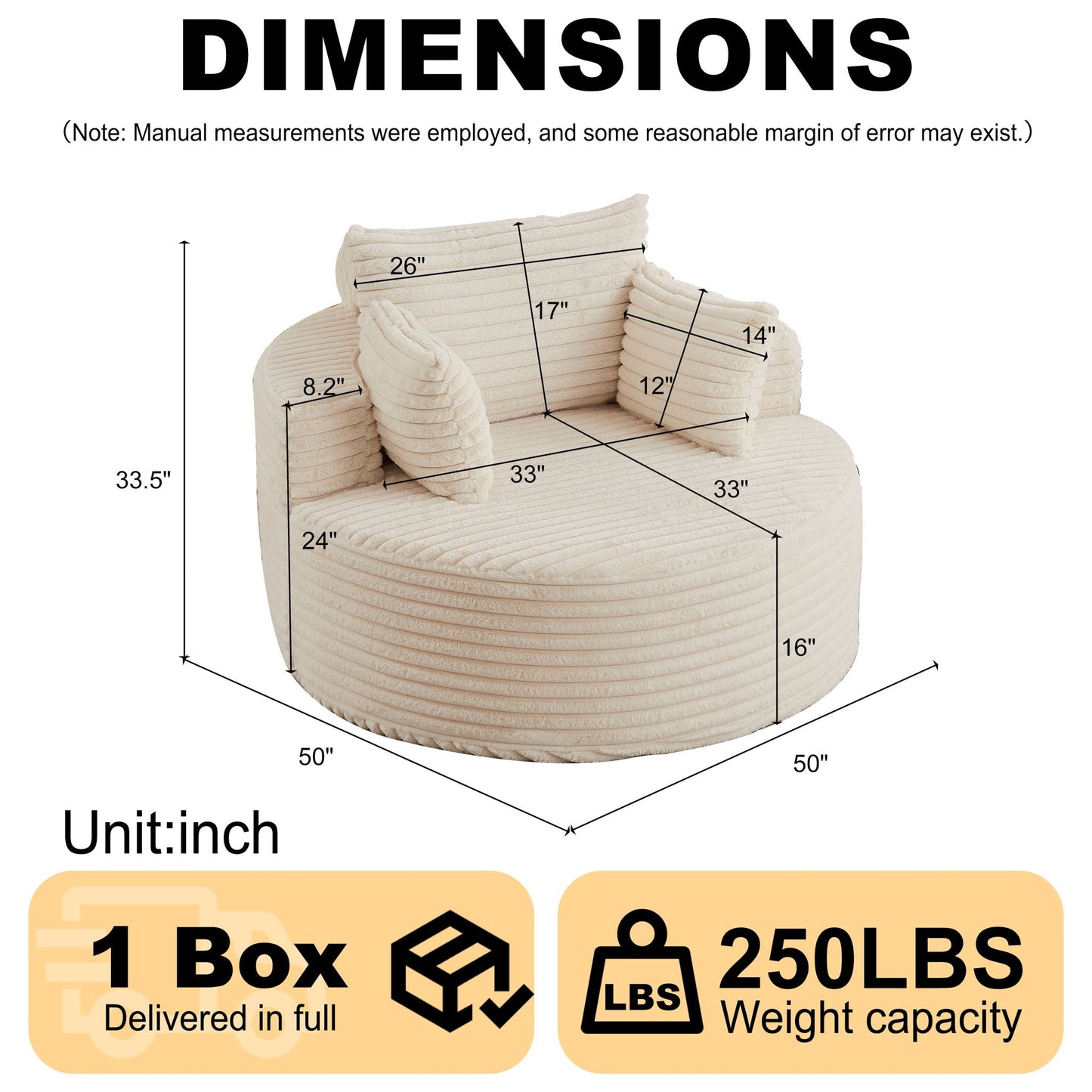 Modern Single Sofa With Backrest Pillow For Living Room