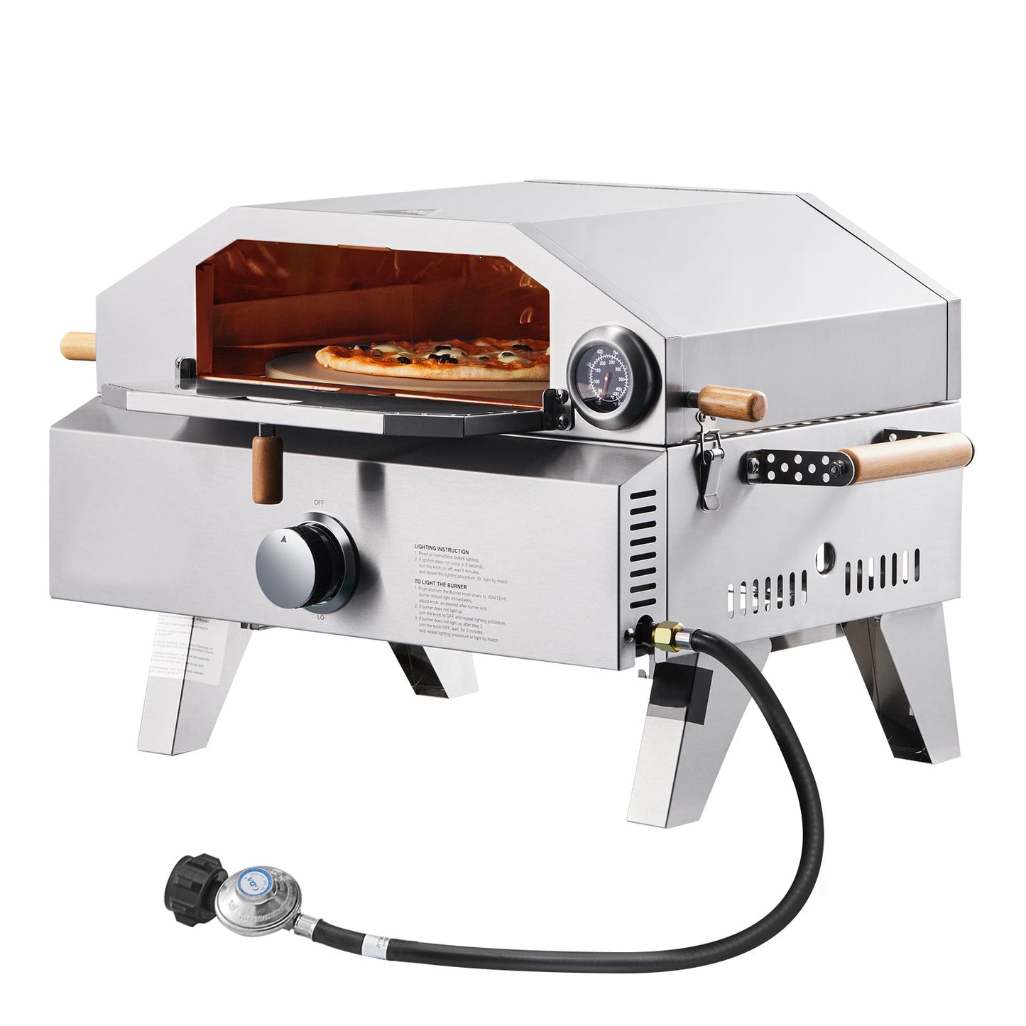 Outdoor Pizza Oven, 13 in Gas Fired Pizza-Maker