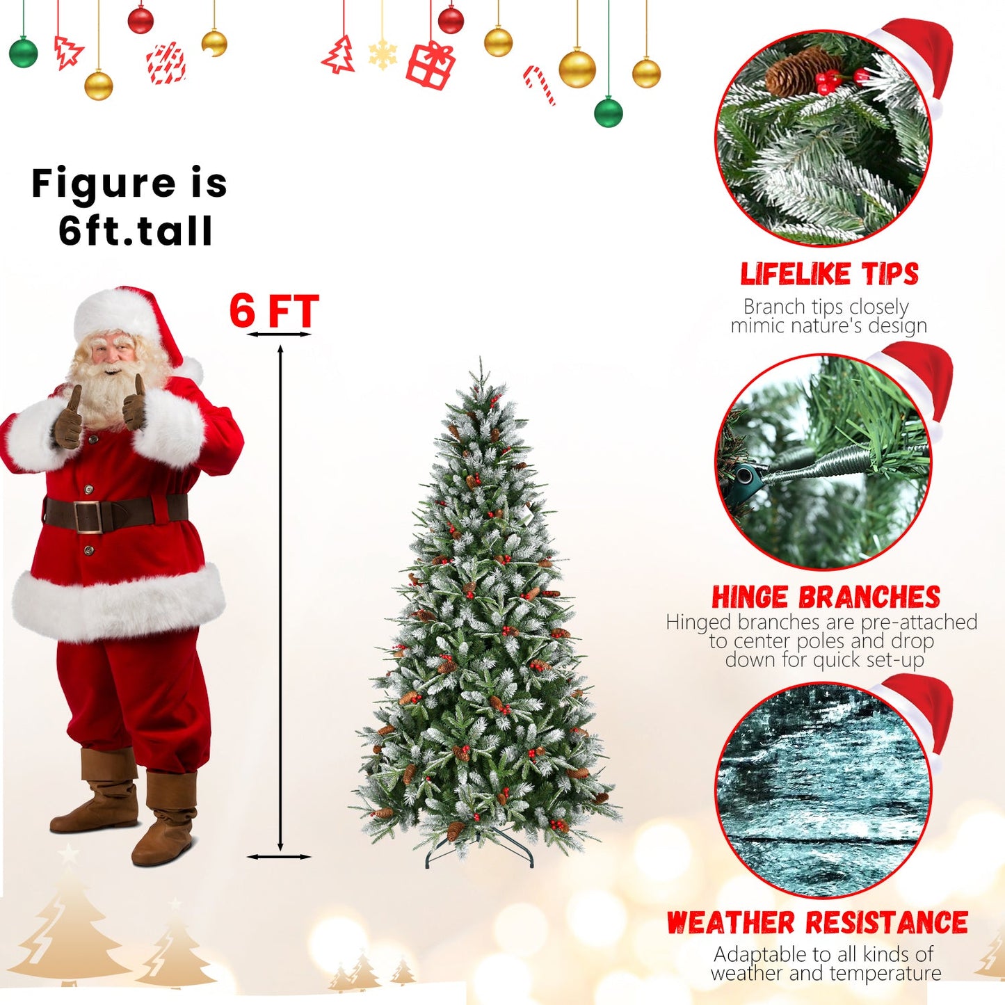 7FT Christmas Tree with 2178 Tips