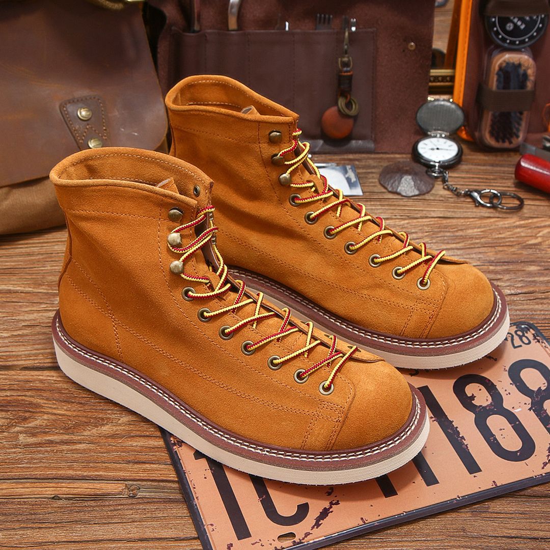 Platform Height-increasing Suede Vintage Breathable High-top Work Boots