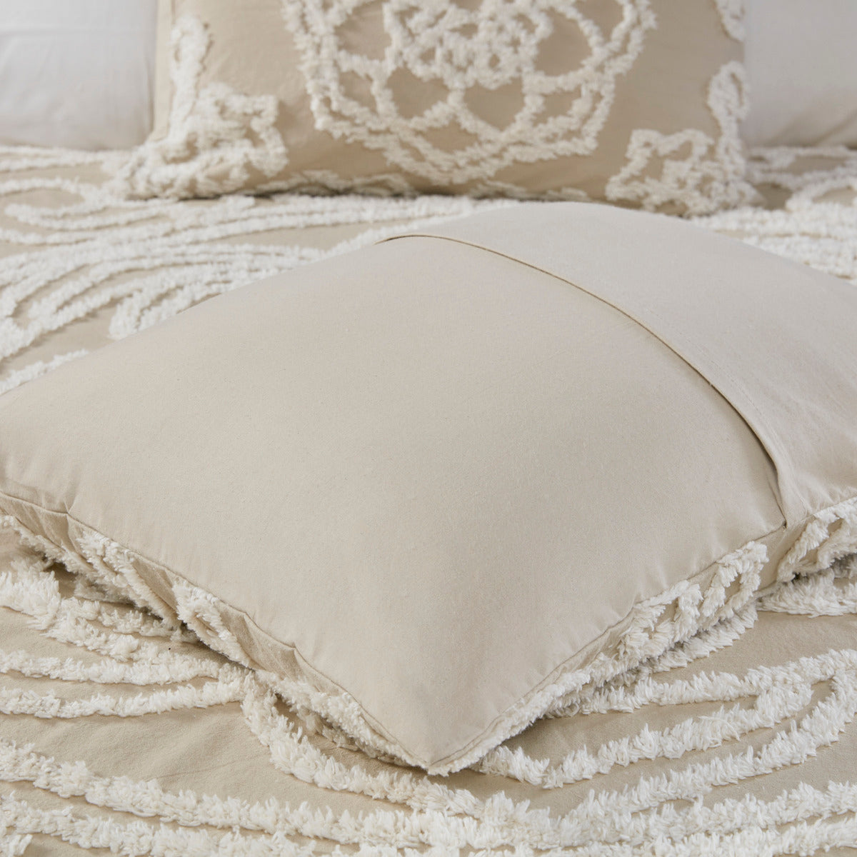 King/Cal King 3 Piece Tufted Cotton Duvet Cover Set