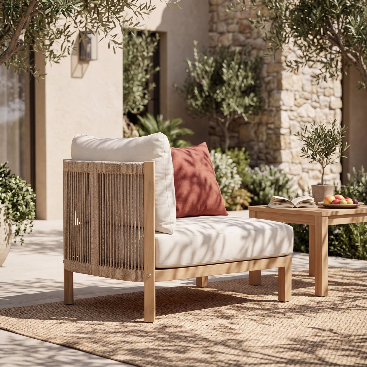 Acacia Wood Patio Furniture Club Chair