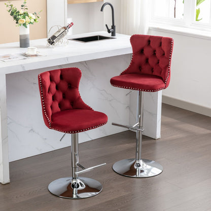 Swivel Adjustable Height Barstools Set of 2