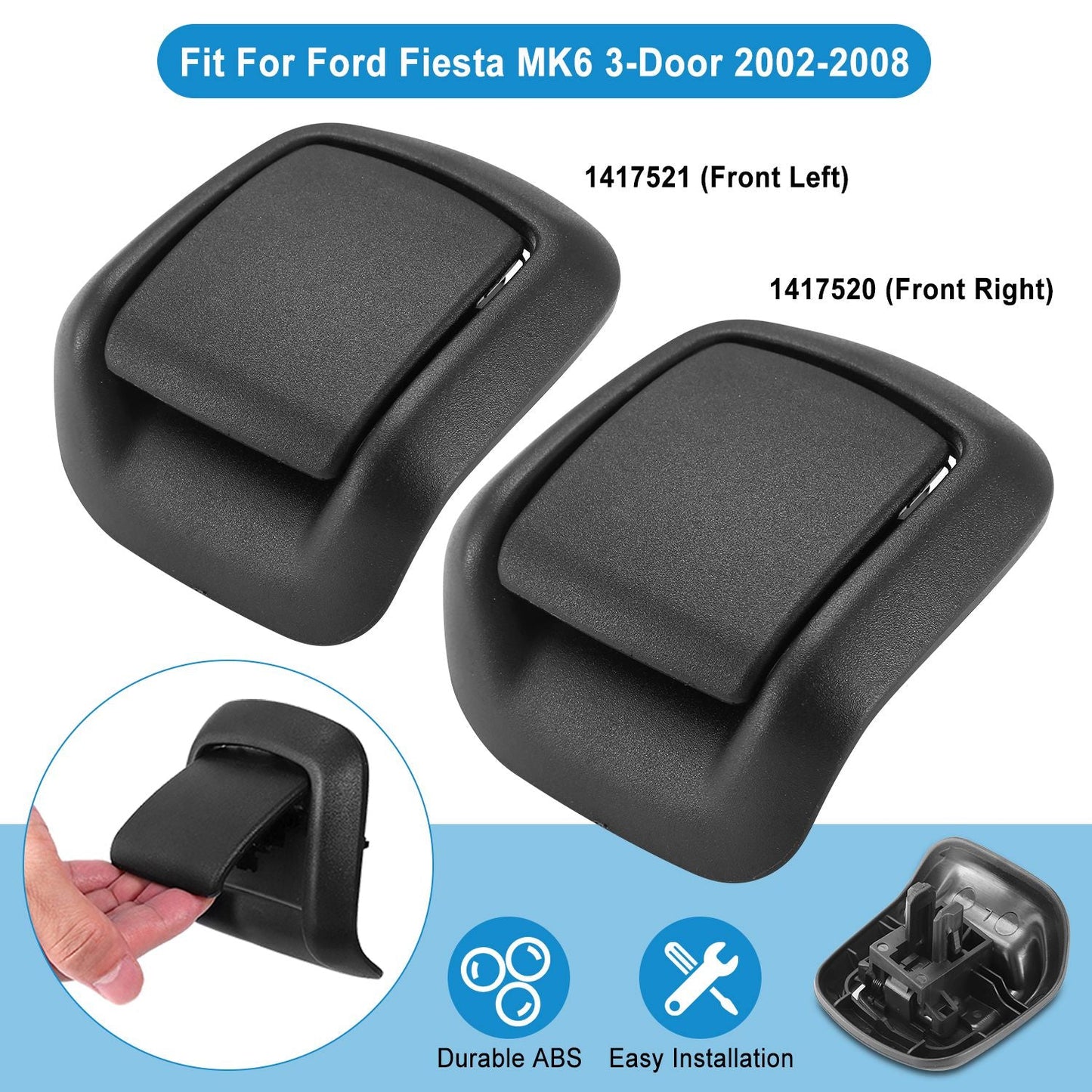 1 Pair Car Seat Release Handles for Ford Fiesta MK6 2002-2008 Auto Seat Recliner Handles Front Left & Right Fitting