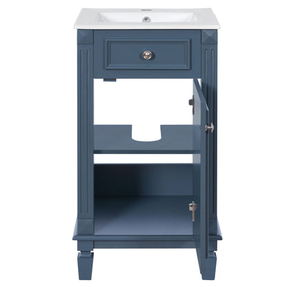 Bathroom Vanity With Sink, Soft-Closing Door, Adjustable Shelf