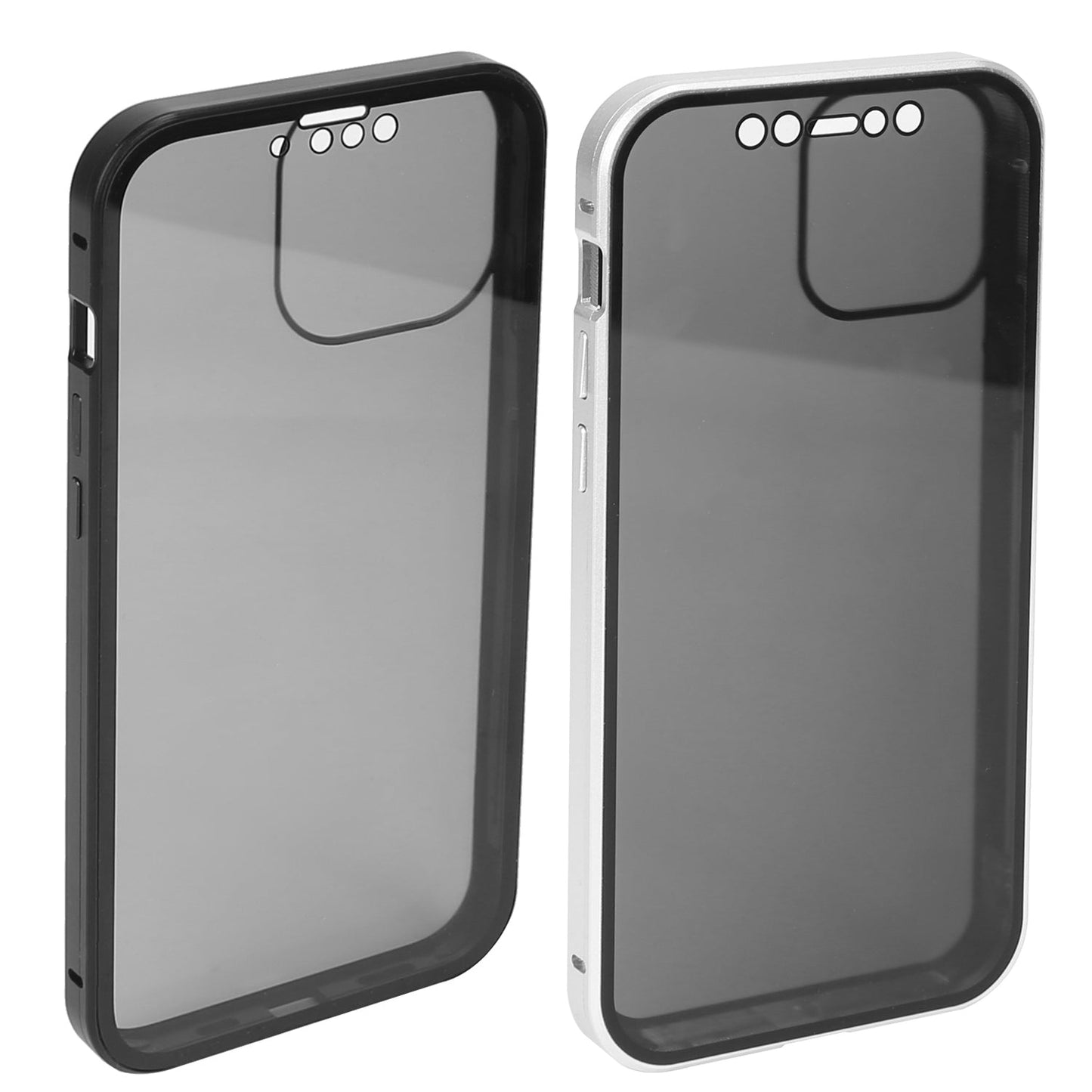 Privacy Magnetic Phone Case 360¡ Full Protection Anti Spy Phone Cover Double Sided Tempered Glass Magnet Absorption Fit for IOS Phone 14 Pro