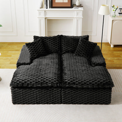 Double Chaise Lounge With Full Compressed Sponge