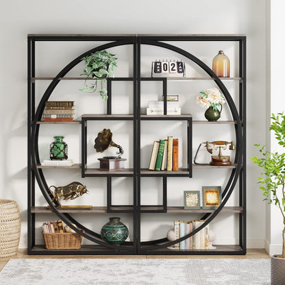 5 Tier Etagere Bookshelf With 8 Open Shelves Organizer For Living Room