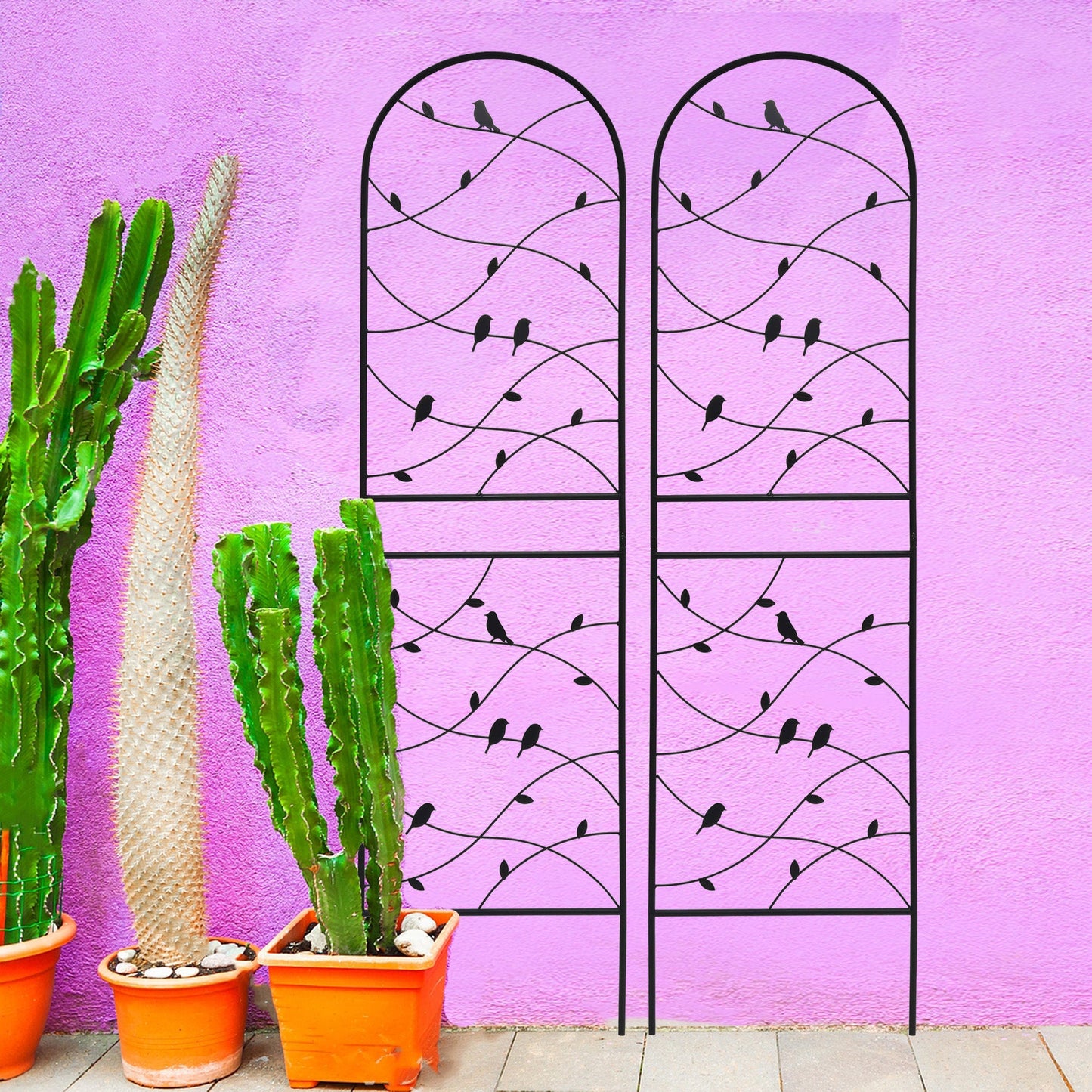2 Pack Metal Garden Trellis 71" x 19.7" Rustproof Outdoor Plant Support