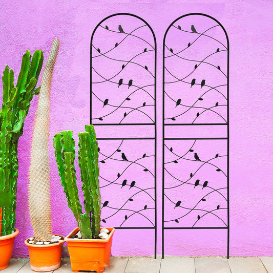 2 Pack Metal Garden Trellis 71" x 19.7" Rustproof Outdoor Plant Support