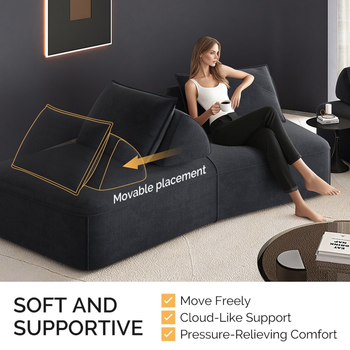 Modern Luxury Oversized Modular Sectional Sofa Set