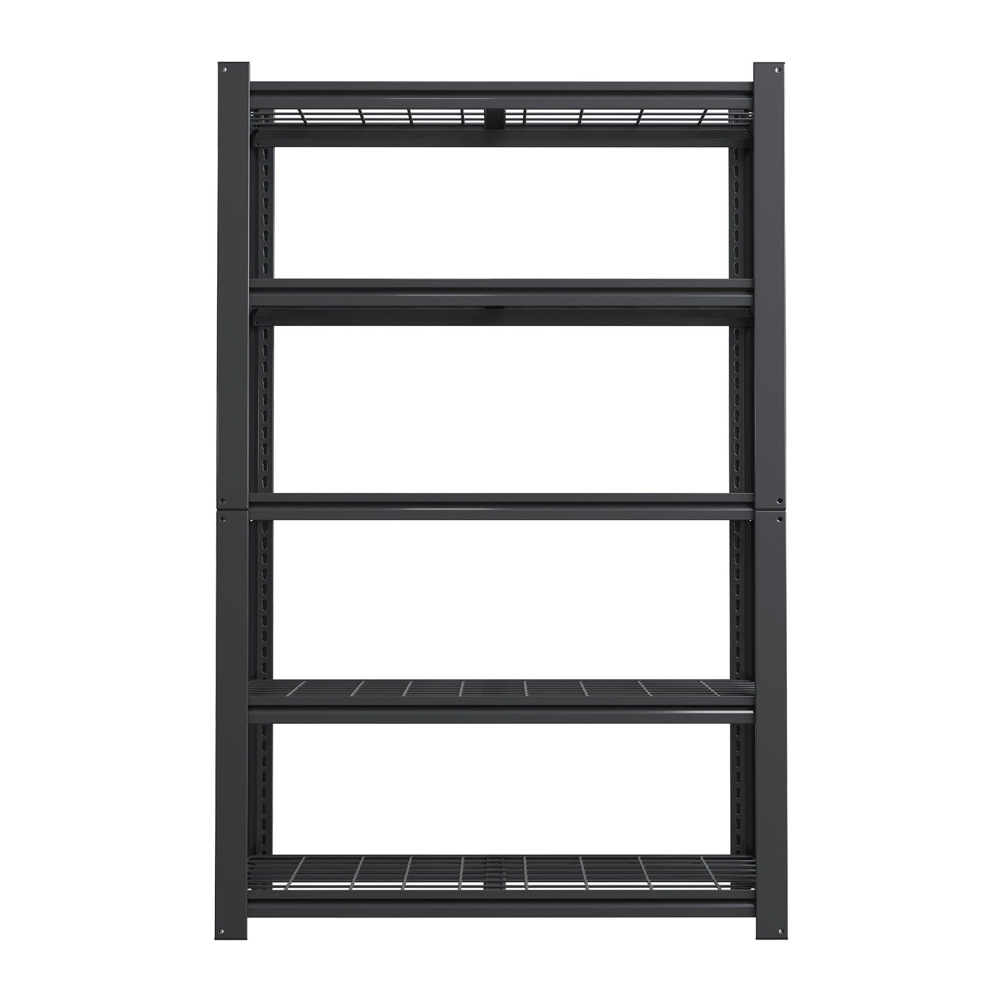 Heavy Duty 5 Tier Adjustable Metal Mesh Storage Rack With 2000 Lbs Capacity - Brushed Nickel