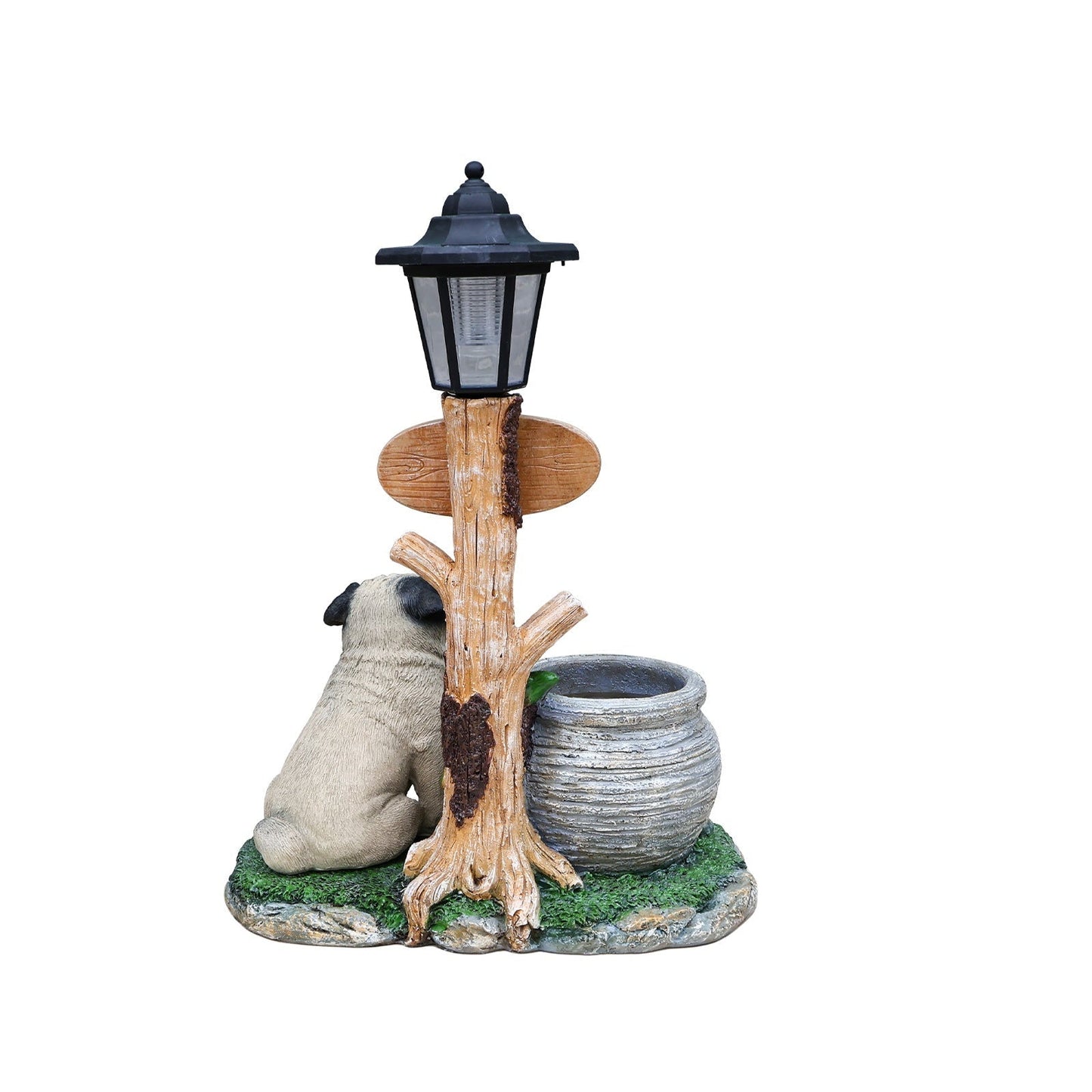Sitting Pug Dog Planter Statue