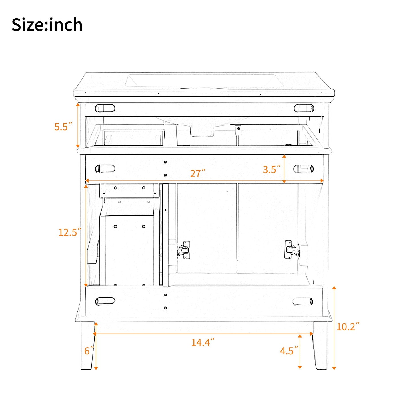 Modern Bathroom Vanity With Sink, Storage Cabinet, Soft Close Doors, Deep & Standard Drawers