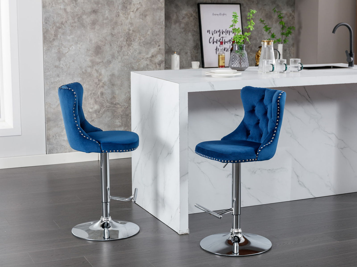 Swivel Adjustable Height Barstools Set of 2