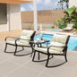 Metal 2 - Person Outdoor Patio Rocking Seating Group with Cushions