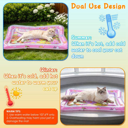 Cat Water Mat with Floating Fish & LED Lights