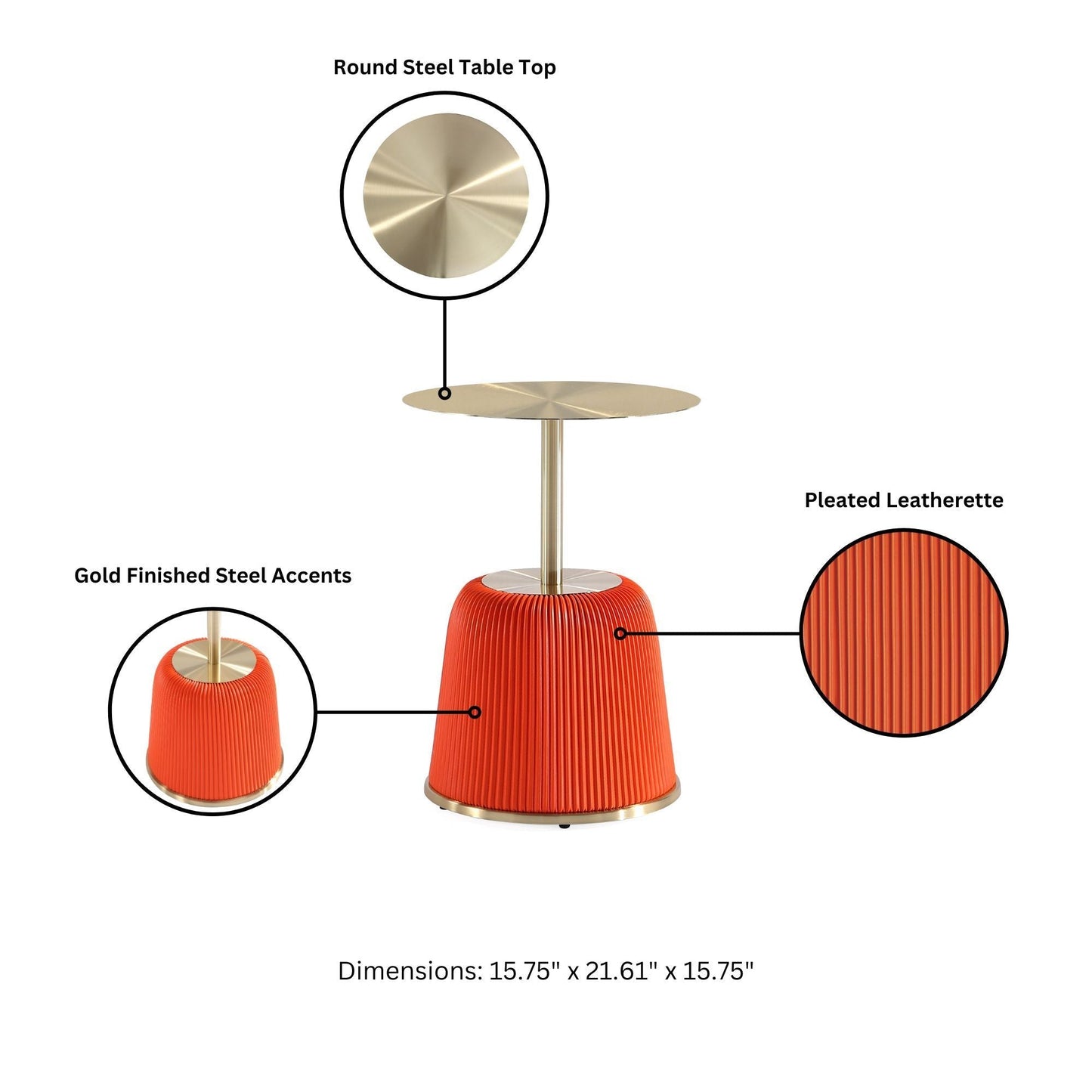 Anderson - Upholstered End Table With Round Top
