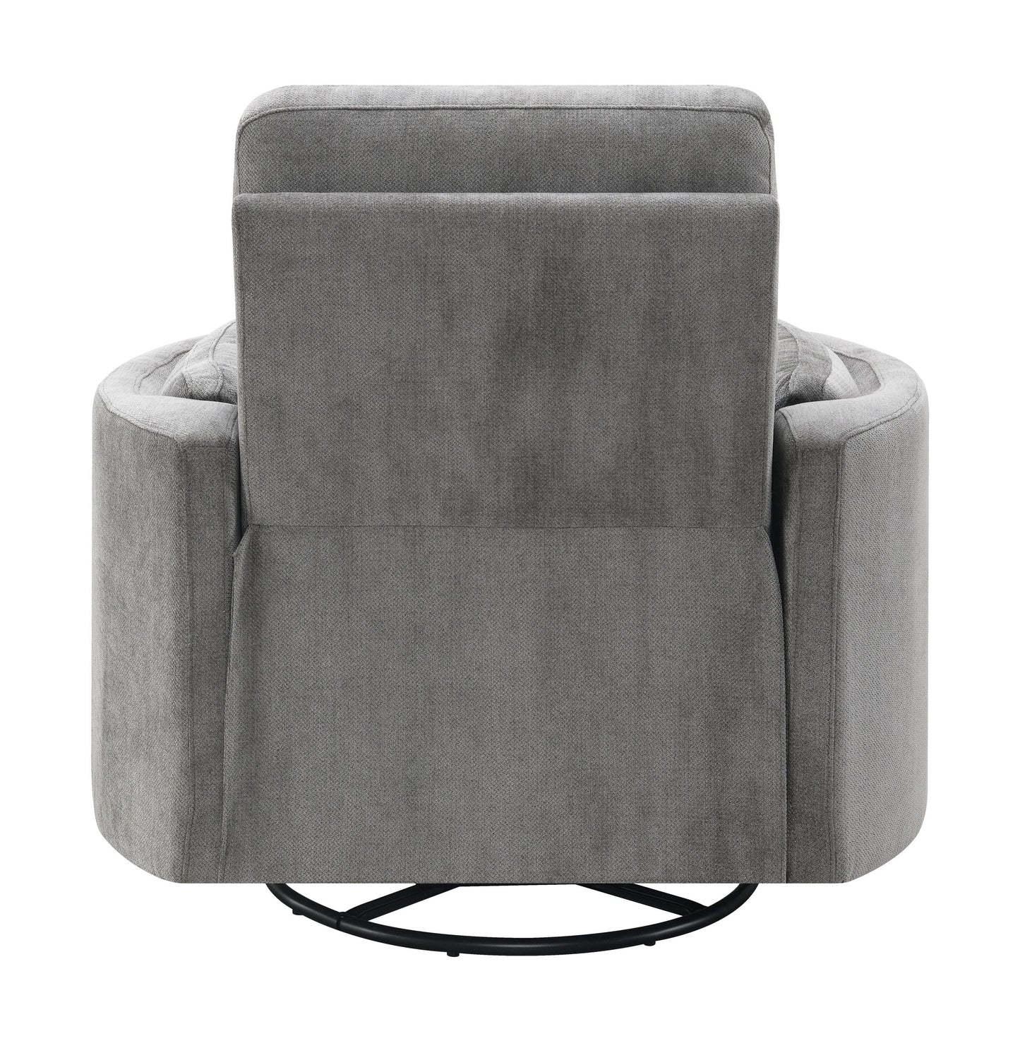Sagen Charcoal Chenille Glider Recliner with Swivel