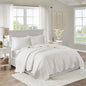 3 Piece Reversible Scalloped Edge Quilt Set White Full/Queen