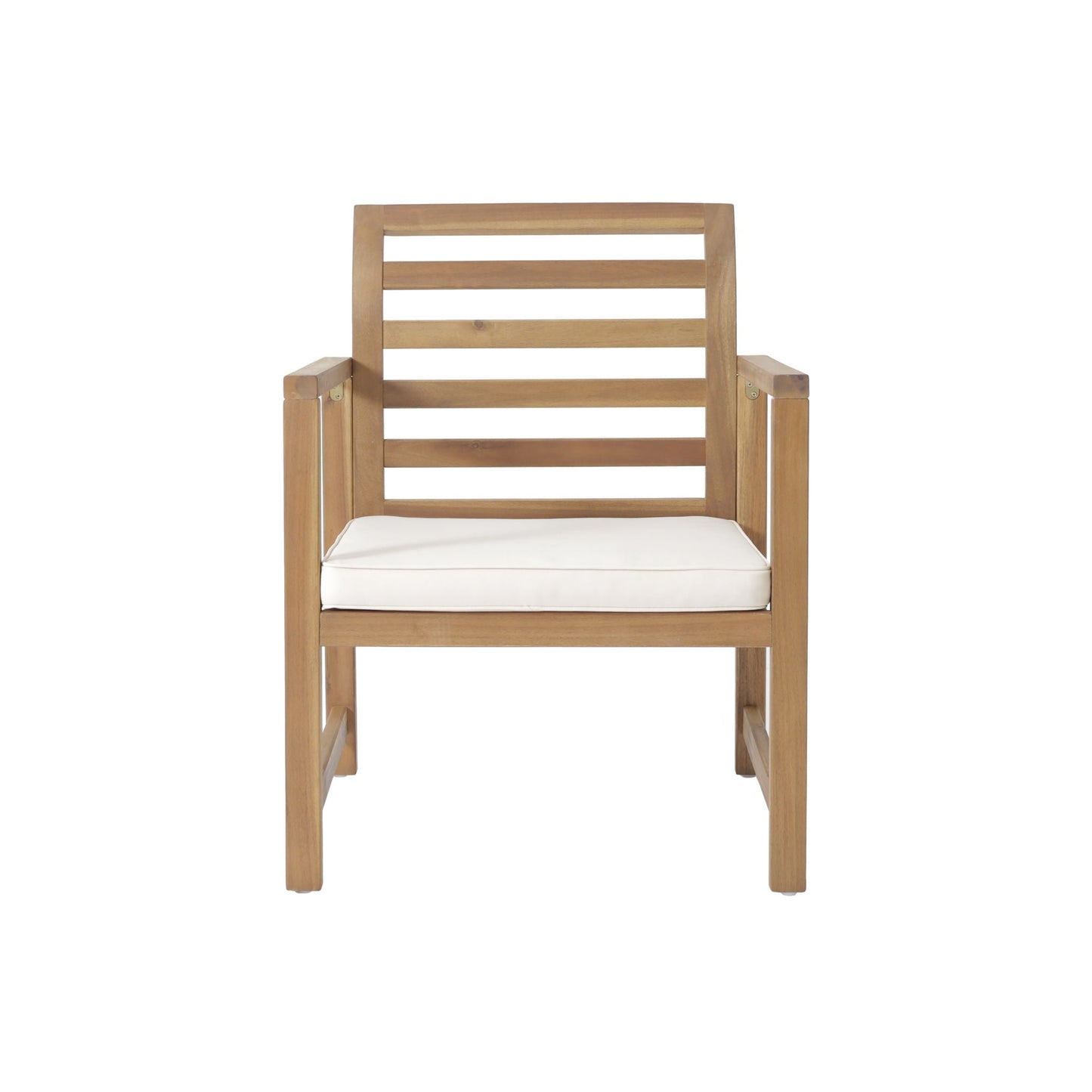 Outdoor Acacia Wood Club Chairs, 2-Piece Set - Natural Stained / White