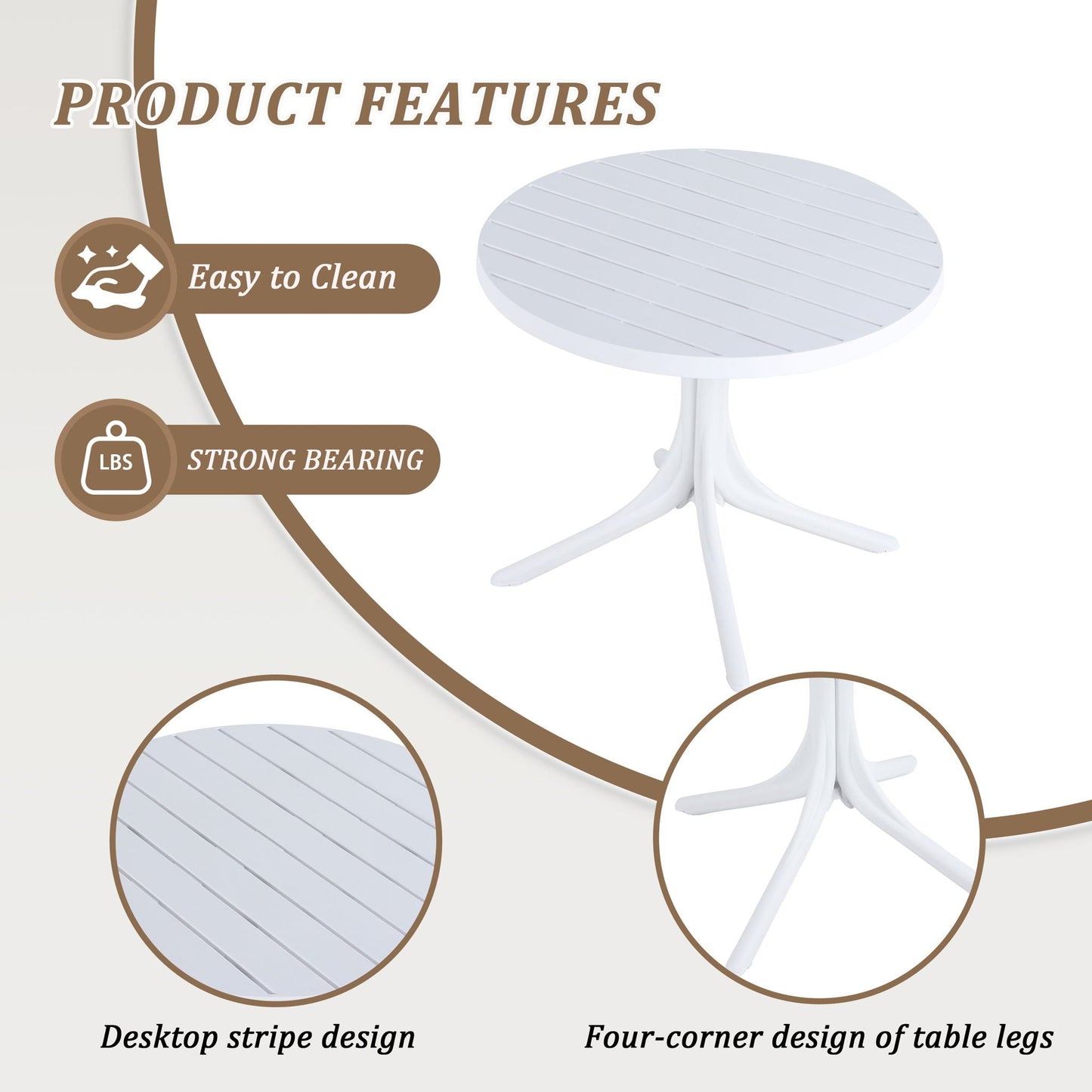 4 Modern Stackable Plastic Armchair Matched With Round Table
