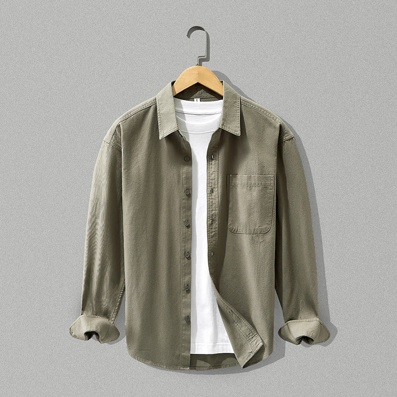 Loose-fitting Versatile Long-sleeve Cotton Shirt