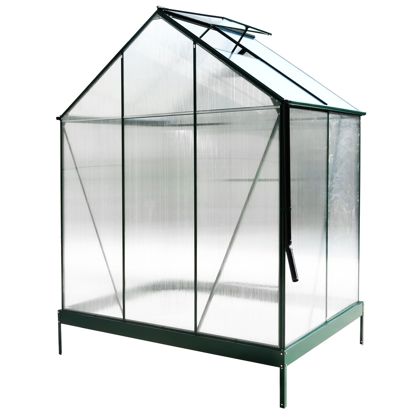 Polycarbonate house, Heavy Duty Outdoor Aluminum Walk-In House Kit With Rain Gutter, Vent And Door For Backyard Garden